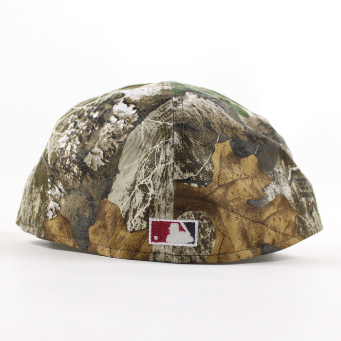 Cleveland Indians Jacobs Field 10th Anniversary New Era 59Fifty Fitted Hat (RealTree Camo Navy Green Under Brim)