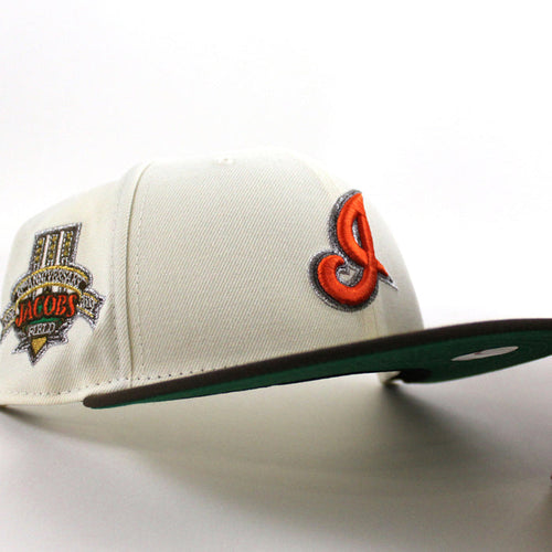 Cleveland Indians Jacobs Field New Era 59Fifty Fitted Hat (Chrome White Walnut Green Under Brim)