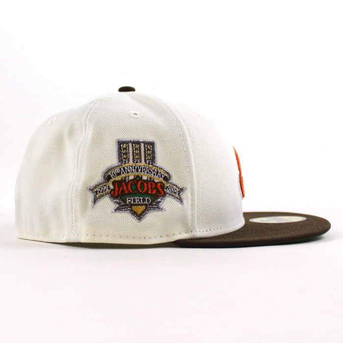 Cleveland Indians Jacobs Field New Era 59Fifty Fitted Hat (Chrome White Walnut Green Under Brim)