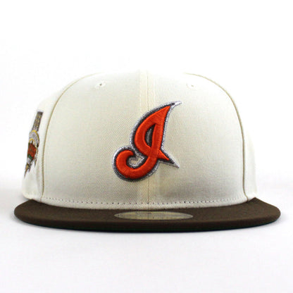 Cleveland Indians Jacobs Field New Era 59Fifty Fitted Hat (Chrome White Walnut Green Under Brim)
