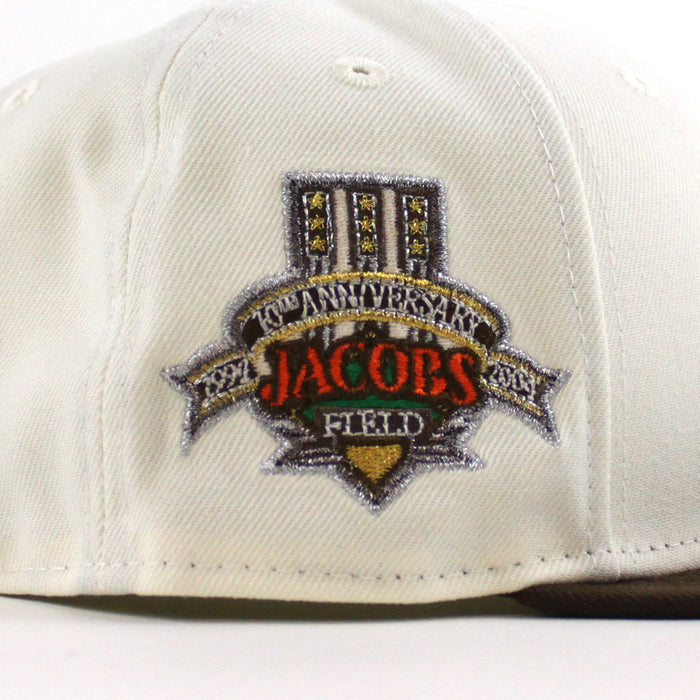 Cleveland Indians Jacobs Field New Era 59Fifty Fitted Hat (Chrome White Walnut Green Under Brim)