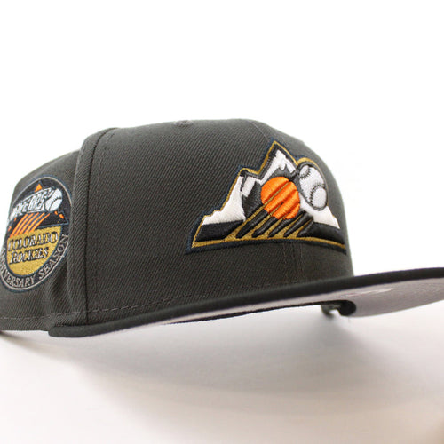 Colorado Rockies 10th Anniversary New Era 59Fifty Fitted Hat (GITD Pewter Black Gray Under Brim)