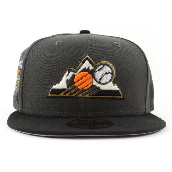Colorado Rockies 10th Anniversary New Era 59Fifty Fitted Hat (GITD Pewter Black Gray Under Brim)