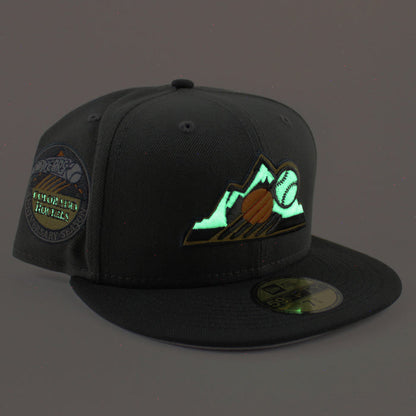 Colorado Rockies 10th Anniversary New Era 59Fifty Fitted Hat (GITD Pewter Black Gray Under Brim)