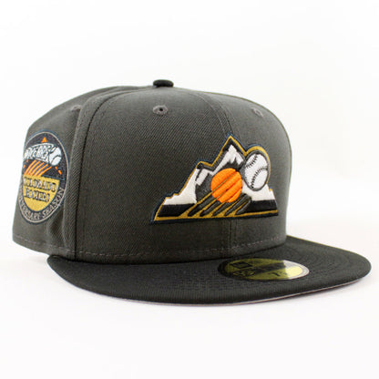 Colorado Rockies 10th Anniversary New Era 59Fifty Fitted Hat (GITD Pewter Black Gray Under Brim)