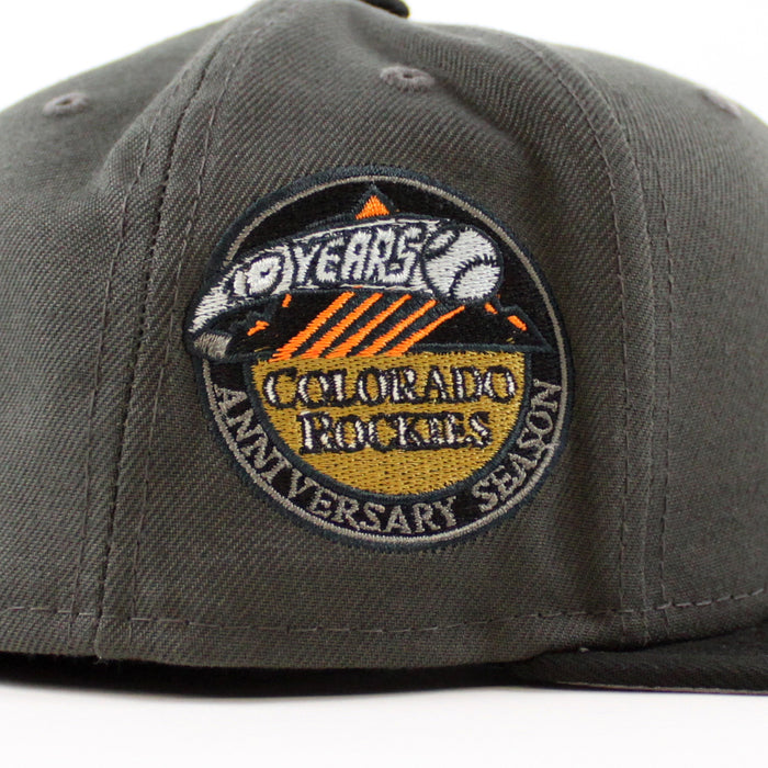 Colorado Rockies 10th Anniversary New Era 59Fifty Fitted Hat (GITD Pewter Black Gray Under Brim)