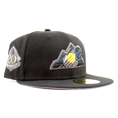 Colorado Rockies 20th Anniversary New Era 59Fifty Fitted Hat (Black Gray Under Brim)