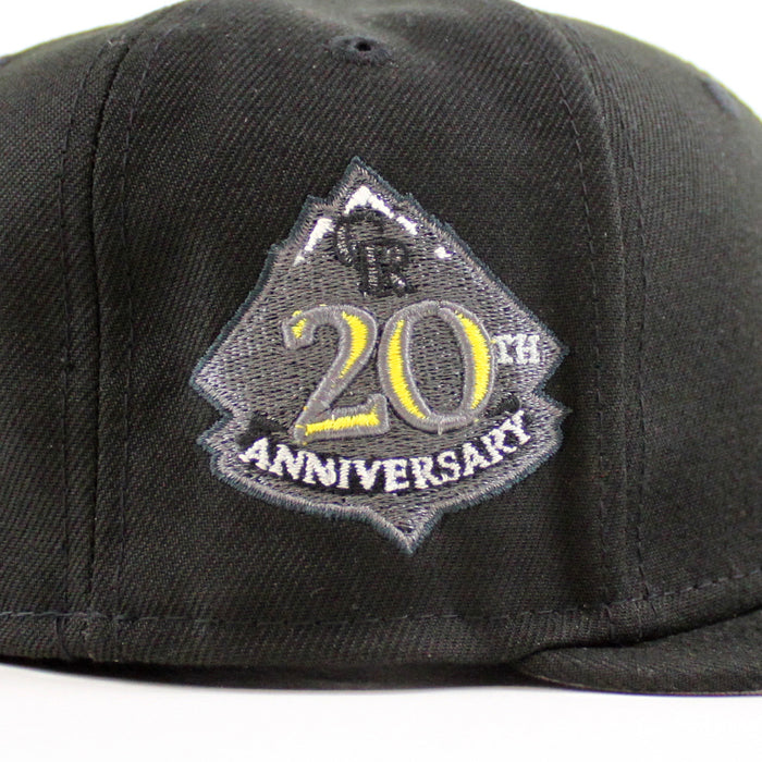Colorado Rockies 20th Anniversary New Era 59Fifty Fitted Hat (Black Gray Under Brim)
