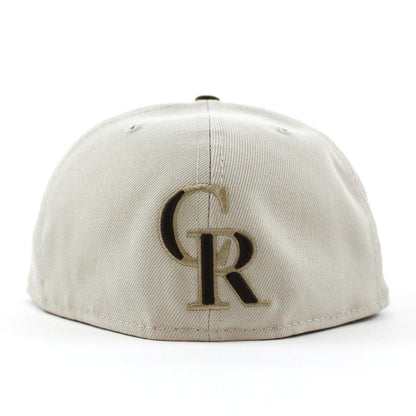 Colorado Rockies 25th Anniversary New Era 59Fifty Fitted Hat (GITD Stone Gray Walnut Khaki Under Brim)