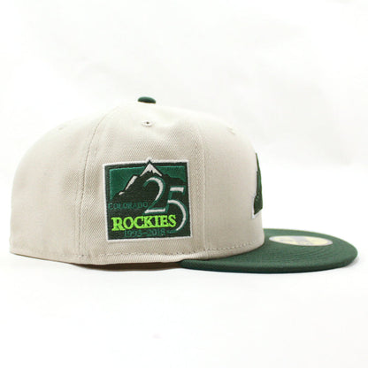 Colorado Rockies 25th Anniversary New Era 59Fifty Fitted Hat (GITD Stone Pine Green Teal Under Brim)