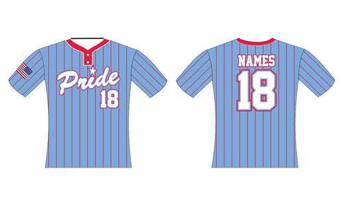 Columbia Blue / Red Pinstripes Softball Jersey