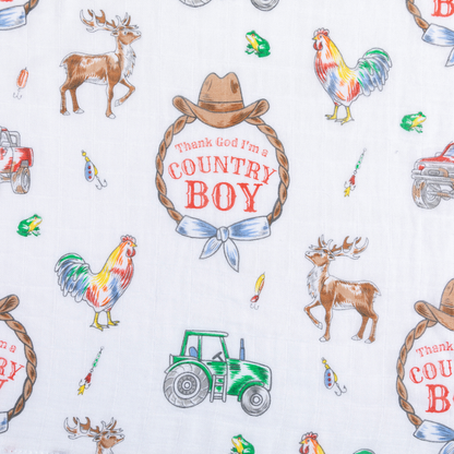 Country Boy 2 in 1 Burp Cloth and Bib