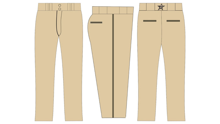 Cream Pants - OD Green Piping