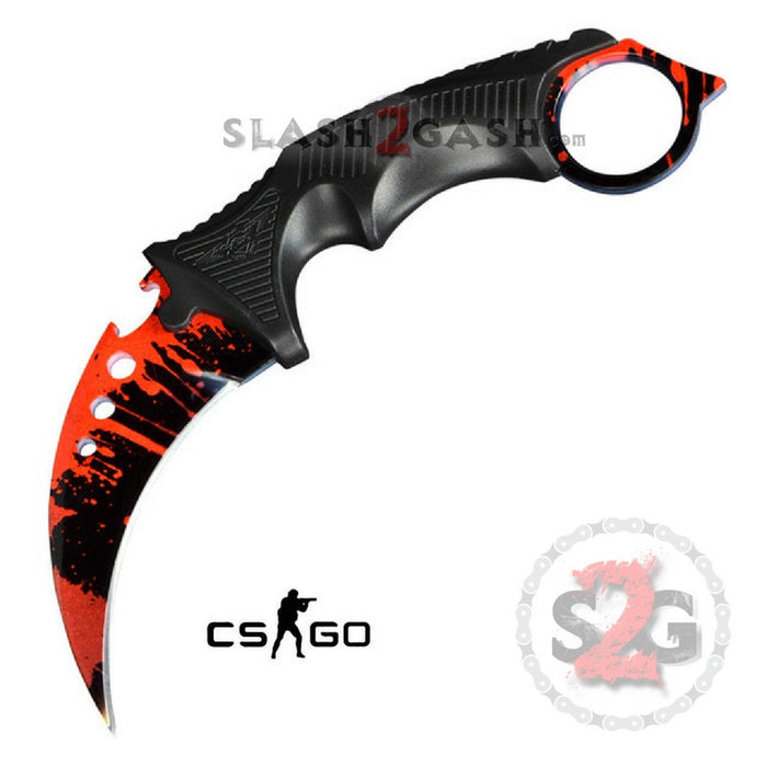 CSGO Counter Strike Full Tang KARAMBIT Tactical Claw Neck Knife w/ Sheath