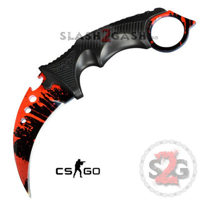CSGO Counter Strike Full Tang KARAMBIT Tactical Claw Neck Knife w/ Sheath