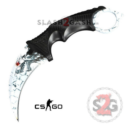CSGO Counter Strike Full Tang KARAMBIT Tactical Claw Neck Knife w/ Sheath