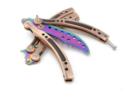 CSGO Bronze Butterfly Knife TRAINER Dull Spring Latch PRACTICE Balisong