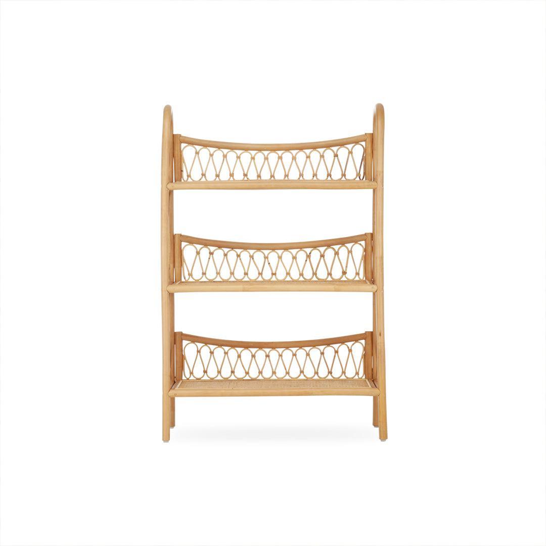 CuddleCo Aria 3 Tier Rattan Shelving Unit - Natural