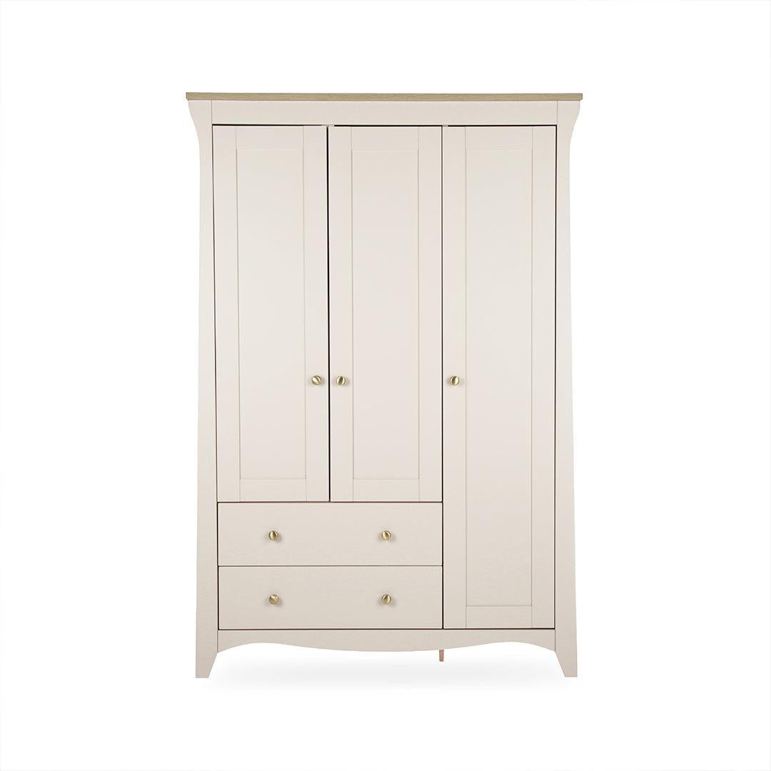 CuddleCo Clara Triple Wardrobe 2 Draw - Cashmere/Ash