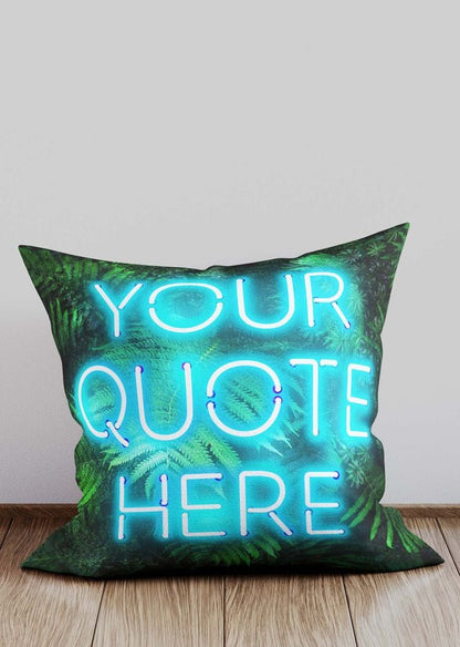 Custom Blue Neon Leaves Cushion