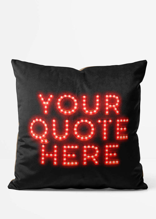 Custom Circus Style Red Bulb Letters Cushion, front view