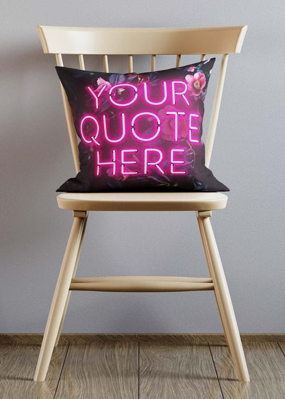 Custom Pink Neon Floral Cushion
