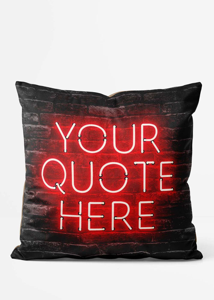 Custom Red Neon Brick Cushion, front view
