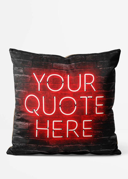 Custom Red Neon Brick Cushion, front view