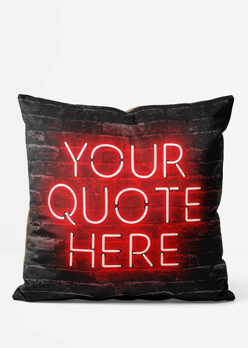 Custom Red Neon Brick Cushion, front view
