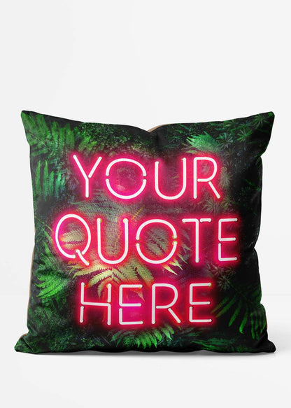 Custom Red Neon Leaves Cushion, front view