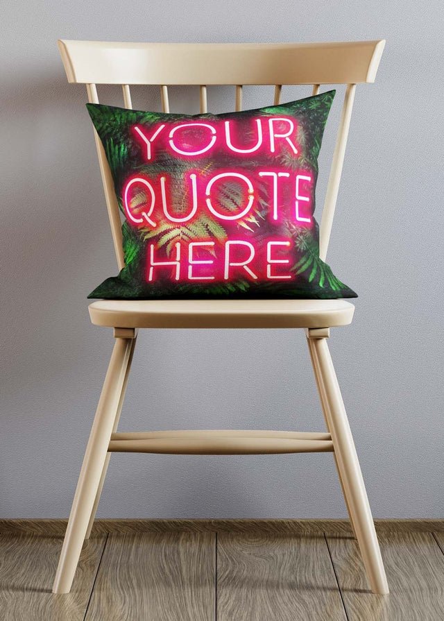 Custom Red Neon Leaves Cushion