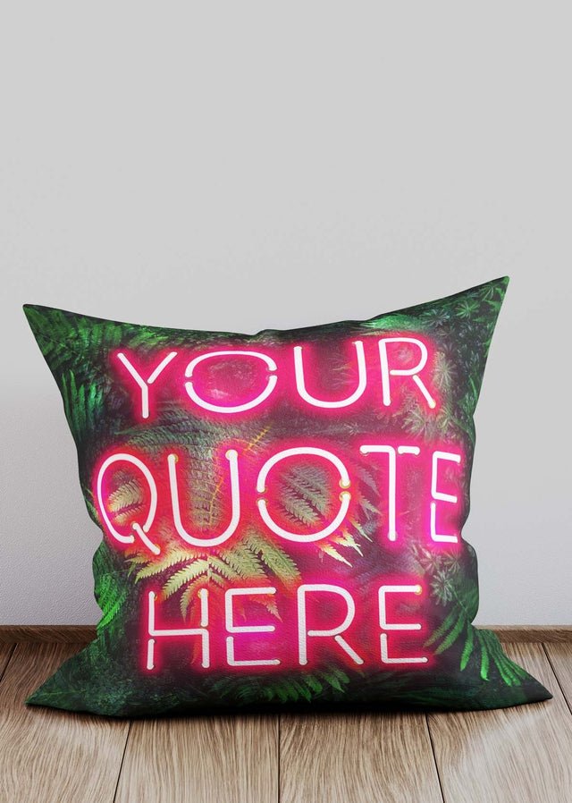 Custom Red Neon Leaves Cushion