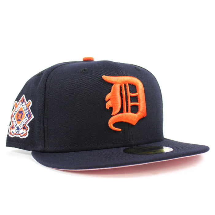 Detroit Tigers 1909 World Series New Era 59Fifty Fitted Hat (Navy Pink Under Brim)