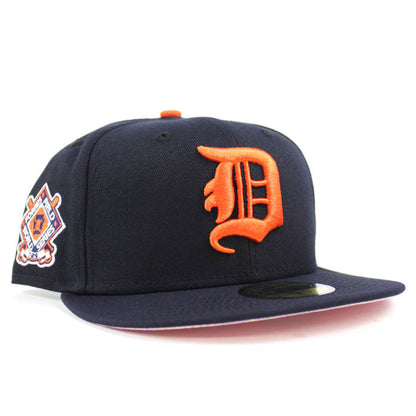 Detroit Tigers 1909 World Series New Era 59Fifty Fitted Hat (Navy Pink Under Brim)