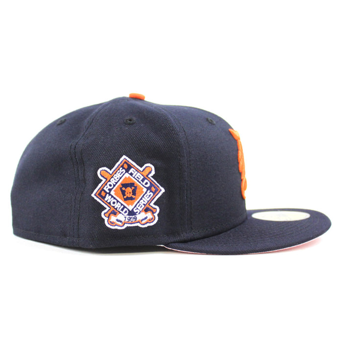 Detroit Tigers 1909 World Series New Era 59Fifty Fitted Hat (Navy Pink Under Brim)