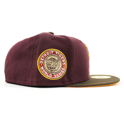 Detroit Tigers 1968 World Series New Era 59Fifty Fitted Hat (MAROON WALNUT REG GOLD Under Brim)