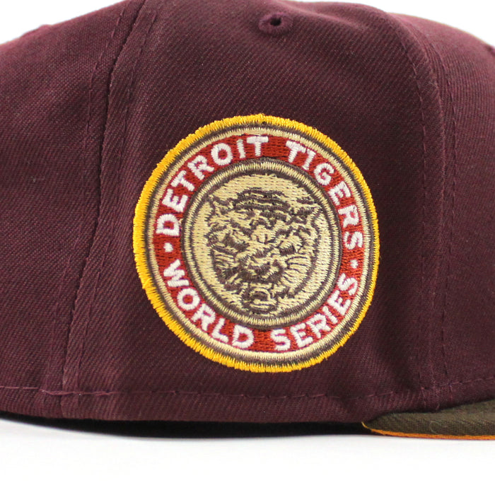 Detroit Tigers 1968 World Series New Era 59Fifty Fitted Hat (MAROON WALNUT REG GOLD Under Brim)