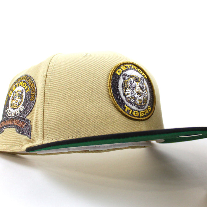 Detroit Tigers 1968 World Series New Era 59Fifty Fitted Hat (Vegas Gold Black Camo Green Under Brim)