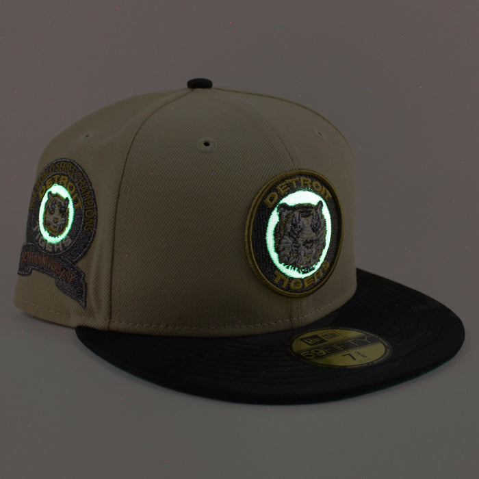 Detroit Tigers 1968 World Series New Era 59Fifty Fitted Hat (Vegas Gold Black Camo Green Under Brim)