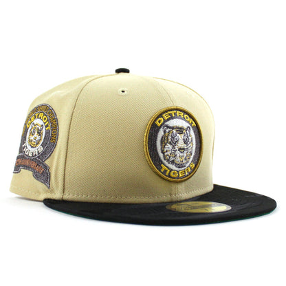 Detroit Tigers 1968 World Series New Era 59Fifty Fitted Hat (Vegas Gold Black Camo Green Under Brim)