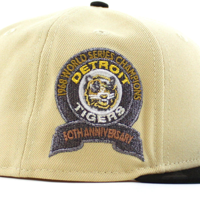 Detroit Tigers 1968 World Series New Era 59Fifty Fitted Hat (Vegas Gold Black Camo Green Under Brim)