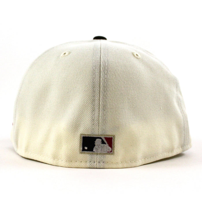 Detroit Tigers TIGER STADIUM New Era 59Fifty Fitted Hat (GITD CHROME WHITE BLACK SCARLET Under Brim)
