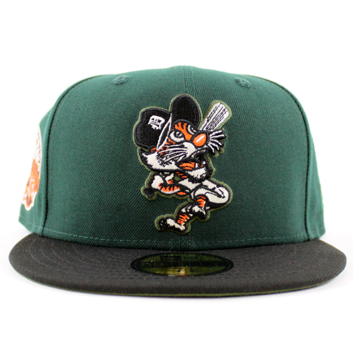 Detroit Tigers Tiger Stadium New Era 59Fifty Fitted Hat (GITD Dark Green Black Rifle Green Under Brim)