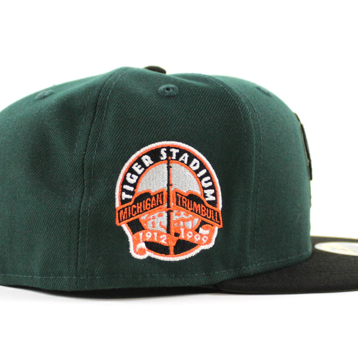 Detroit Tigers Tiger Stadium New Era 59Fifty Fitted Hat (GITD Dark Green Black Rifle Green Under Brim)
