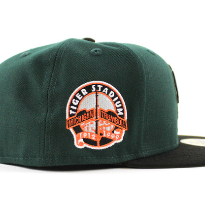 Detroit Tigers Tiger Stadium New Era 59Fifty Fitted Hat (GITD Dark Green Black Rifle Green Under Brim)