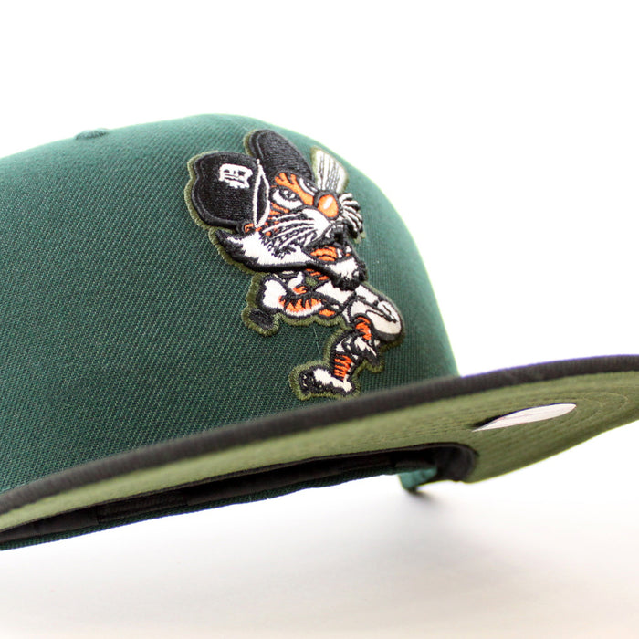 Detroit Tigers Tiger Stadium New Era 59Fifty Fitted Hat (GITD Dark Green Black Rifle Green Under Brim)
