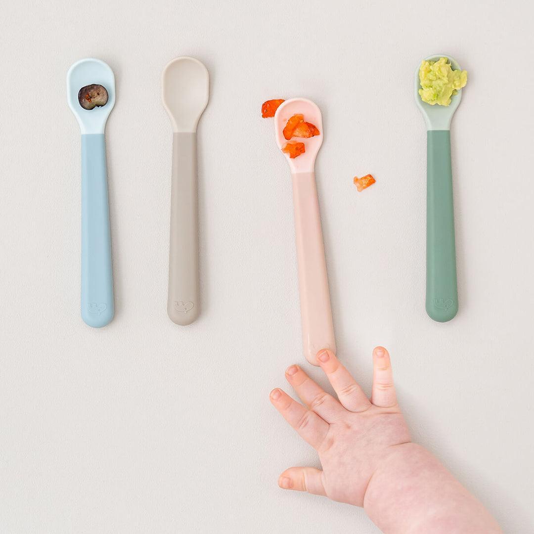 Done By Deer Foodie Easy-Grip Baby Spoon 3 Pack - Green
