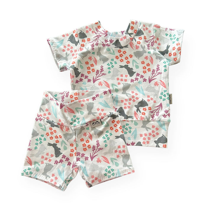 Floral Bunny Biker Shorts Lounge Set