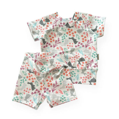 Floral Bunny Biker Shorts Lounge Set