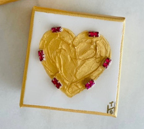 Gemstones Heart Canvas